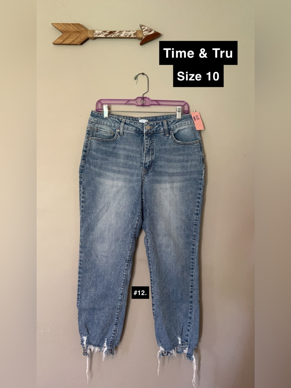 Time and Tru Distressed Light Blue Boyfriend Jeans